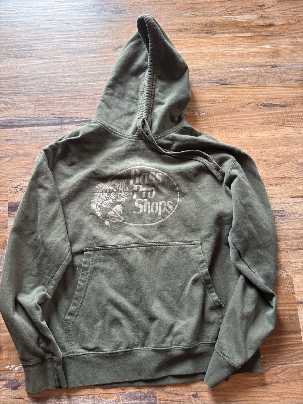 Bass Pro Shops Olive Green Pullover Hoodie Mens Medium Fishing Outdoors
